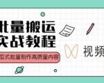 视频号批量搬运实战操作运营赚钱教程，傻瓜式批量制作高质量内容【附视频教程+PPT】-一起网赚吧
