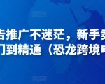 亚马逊广告推广不迷茫,新手卖家产品运营入门到精通(恐龙跨境电商)-一起网赚吧