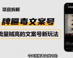 2023抖音快手毒文案新玩法，牌匾文案号，起号快易变现-一起网赚吧