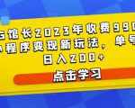 D1G馆长2023年收费990的抖音小程序变现新玩法，单号轻松日入200+-一起网赚吧