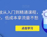 万相台投放从入门到精通课程，学会这些，低成本拿流量不愁-一起网赚吧