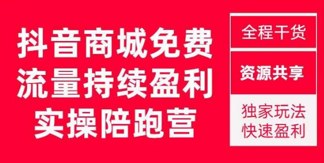 抖音商城搜索持续盈利陪跑成长营，抖音商城搜索从0-1、从1到10的全面解决方案-一起网赚吧