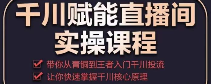 千川赋能直播间实操课程，带你从青铜到王者的入门千川投流，让你快速掌握千川核心原理-一起网赚吧