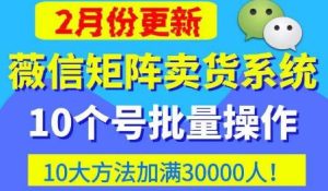 微信矩阵卖货系统,多线程批量养10个微信号,10种加粉落地方法,快速加满3W人卖货!-一起网赚吧