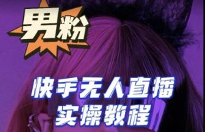 【男粉落地项目】零基础玩转男粉快手无人直播月入3w+，2023快手无人直播实操教程-一起网赚吧