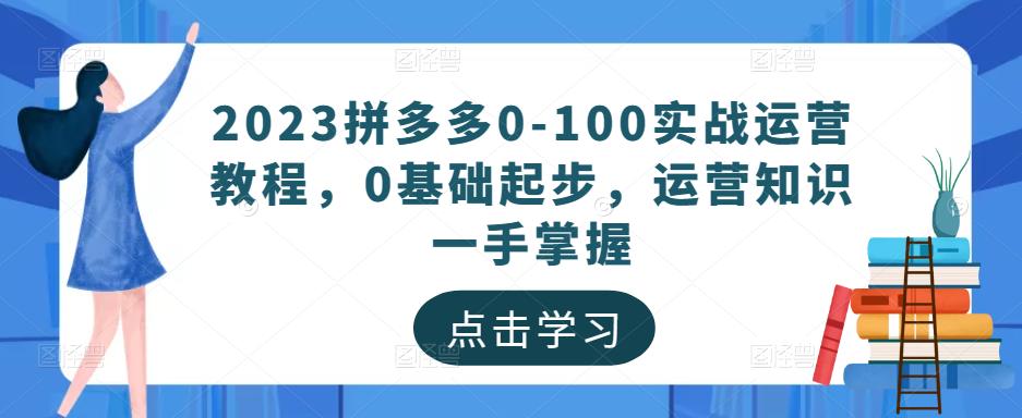 2023拼多多0-100实战运营教程，0基础起步，运营知识一手掌握-一起网赚吧