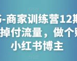 小红书-商家训练营12期：让商家丢掉付流量，做个赚钱的小红书博主-一起网赚吧