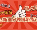 2023新细分领域带货计划：单号单日1000+收益不难，每人可操作3-5个账号-一起网赚吧