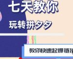 拼多多快速起爆链接思路1.0课程,七天教你玩转拼夕夕,教你快速起爆链接-一起网赚吧