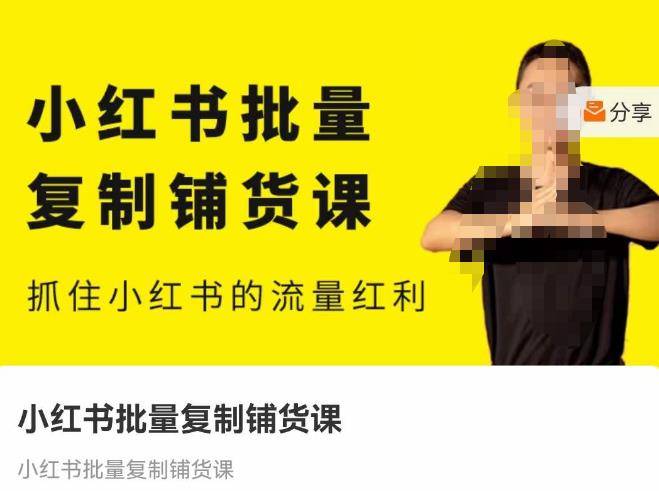 张宾·小红书批量复制铺货课，抓住小红书的流量红利 （更新2023年2月）-一起网赚吧