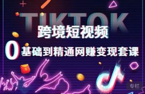 跨境短视频TIKTOK 0基础到精通网赚变现套课,跨境短视频独立站带货变现技巧-一起网赚吧