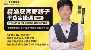 杨光·精准获客野路子，黑科技快速获取精准客户，这也许是全网最低的获客方法了-一起网赚吧