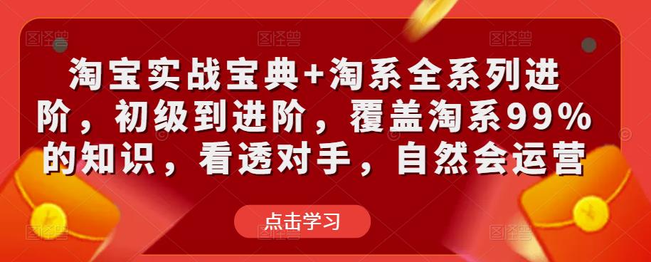淘宝实战宝典+淘系全系列进阶，初级到进阶，覆盖淘系99%的知识，看透对手，自然会运营-一起网赚吧