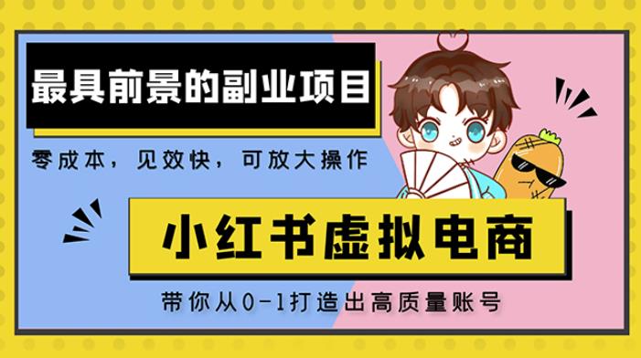 小红书蓝海大市场虚拟电商项目，手把手带你打造出日赚2000+高质量红薯账号-一起网赚吧