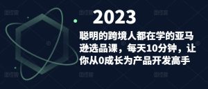 聪明的跨境人都在学的亚马逊选品课,每天10分钟,让你从0成长为产品开发高手-一起网赚吧