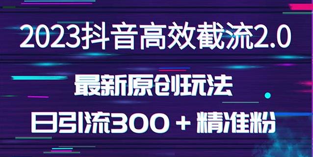 日引300＋创业粉，独家抖音高效截流2.0玩法（价值1280）-一起网赚吧