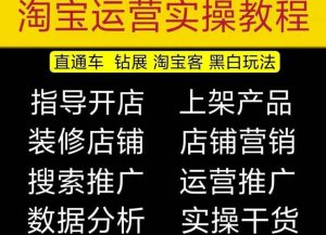2023淘宝开店教程0基础到高级全套视频网店电商运营培训教学课程-一起网赚吧