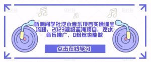 听潮阁学社汽水音乐项目实操课全流程,2023超级蓝海项目,汽水音乐推广,0粉丝也能做-一起网赚吧