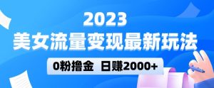 2023美女流量变现最新玩法,0粉撸金,日赚2000+,实测日引流300+-一起网赚吧