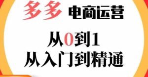 嗝姐小乔·23年系列课:多多运营从0到1，​掌握电商运营技巧，学会合理运营链接，活动、推广等流程-一起网赚吧