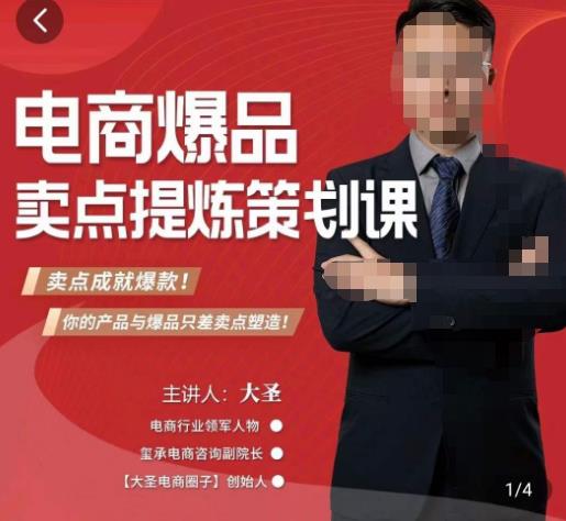 大圣·电商标品爆款卖点策划课，标品卖点成就爆款，可落地卖点提炼课-一起网赚吧