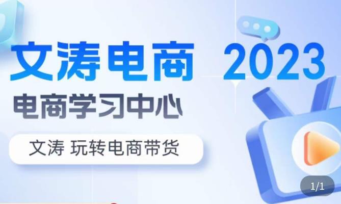 文涛电商·7天零基础自然流起号，​快速掌握店铺运营的核心玩法，突破自然展现量，玩转直播带货-一起网赚吧
