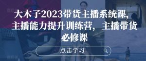 大木子2023带货主播系统课，主播能力提升训练营，主播带货必修课-一起网赚吧