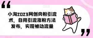 小淘2023网创类粉引流术,自用引流涨粉方法发布,实现被动流量-一起网赚吧