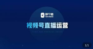 那个腾·视频号直播运营，​视频号直播推流逻辑/流量渠道解析/直播起号攻略/直播实操技巧-一起网赚吧