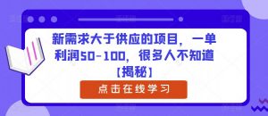 新需求大于供应的项目，一单利润50-100，很多人不知道【揭秘】-一起网赚吧
