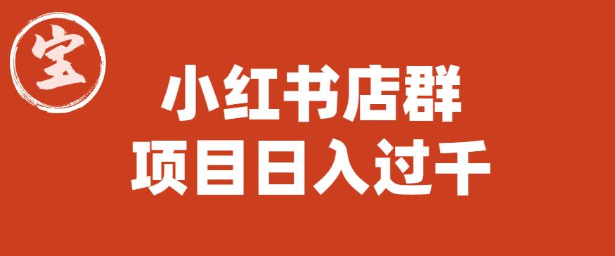 宝哥小红书店群项目，日入过千（图文教程）【揭秘】-一起网赚吧