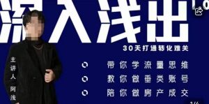 阿浅地产圈·深入浅出1.0，带你学流量思维，教你做垂直账号，陪你做房产成交-一起网赚吧