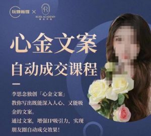 心金文案自动成交课程,教你写出既能深入人心又能吸金的文案,实现朋友圈自动成交效果-一起网赚吧