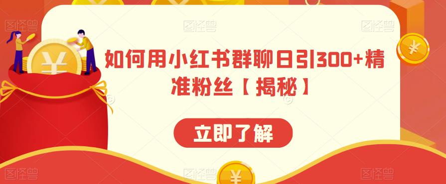 如何用小红书群聊日引300+精准粉丝【揭秘】-一起网赚吧