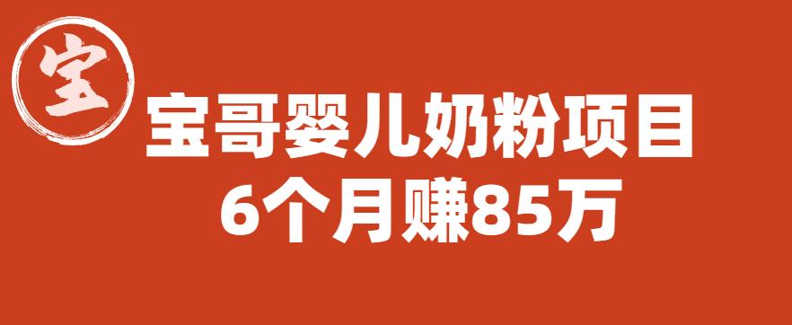 宝哥婴儿奶粉项目，6个月赚85w【图文非视频】【揭秘】-一起网赚吧