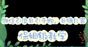 微信互推圈半自动引流方案,矩阵操作日引千人思路【详细视频教程】-一起网赚吧