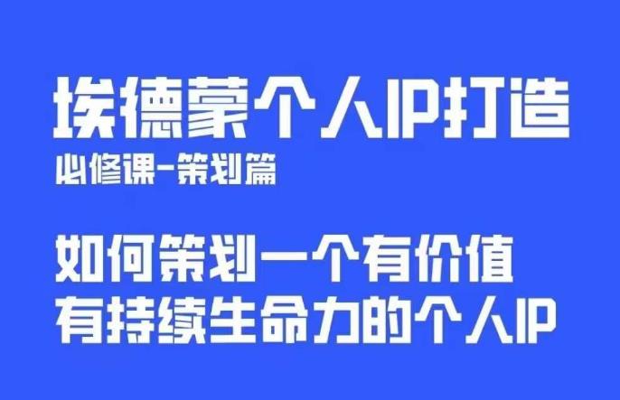 埃德蒙普通人都能起飞的个人IP策划课，如何策划一个优质个人IP-一起网赚吧