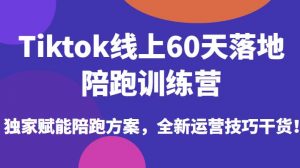 Tiktok线上60天落地陪跑训练营,独家赋能陪跑方案,全新运营技巧干货-一起网赚吧