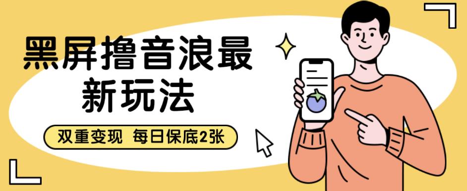 黑屏撸音浪最新玩法，双重变现，每日保底2张【揭秘】-一起网赚吧