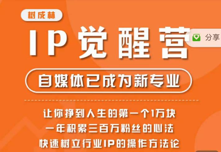 树成林·IP觉醒营，快速树立行业IP的操作方法论，让你赚到人生的第一个1万块-一起网赚吧