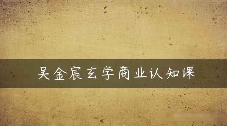 吴金宸玄学商业认知课，传统文化商业认知课-一起网赚吧