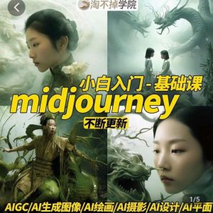 淘不掉学院·midjourney小白入门基础，​AI摄影+AI设计+AI绘画-AIGC作图-一起网赚吧