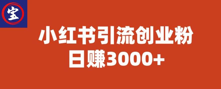 宝哥小红书引流创业粉，日赚3000+【揭秘】-一起网赚吧
