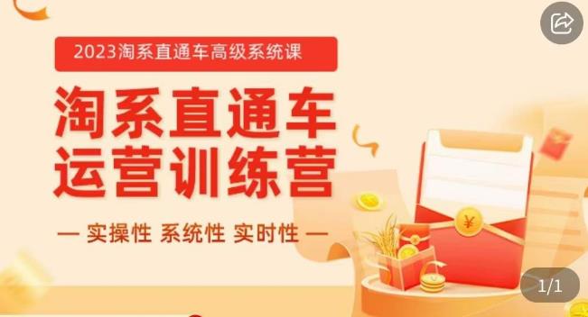 冠东·2023淘系直通车高级系统课，​实操性，系统性，实时性，直通车完整体系教学-一起网赚吧