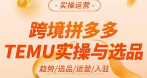 伍跃·跨境拼多多TEMU实操与选品,趋势/选品/运营/入住(27节完整)-一起网赚吧