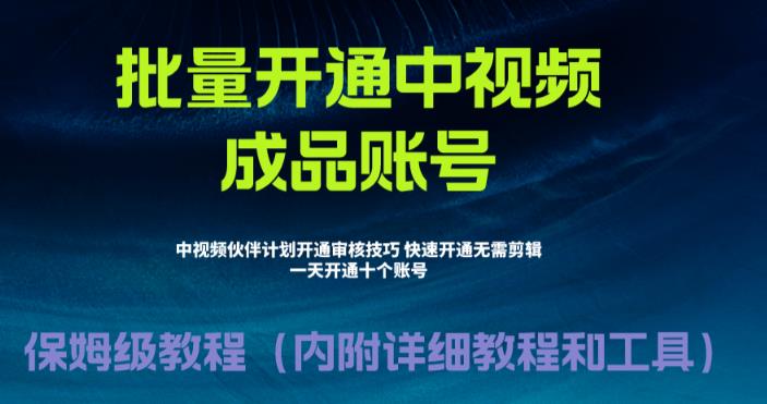 外面收费1980的暴力开通中视频计划教程，内附详细的快速通过中视频伙伴计划的办法-一起网赚吧