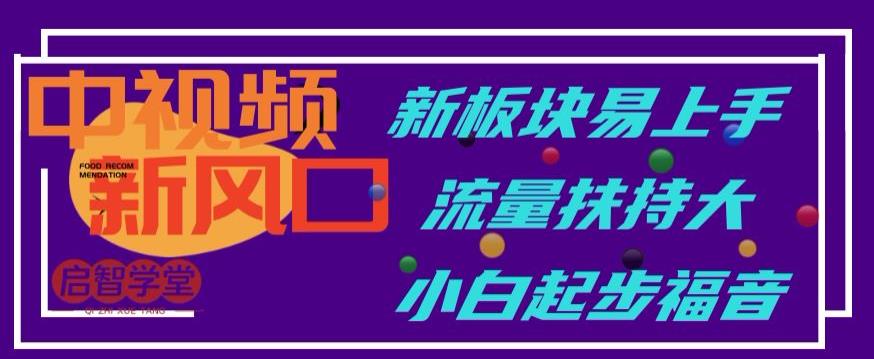 中视频新风口，新板块易上手，流量扶持大，小白起步福音【揭秘】-一起网赚吧