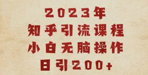 2023知乎引流课程,小白无脑操作日引200+【揭秘】-一起网赚吧