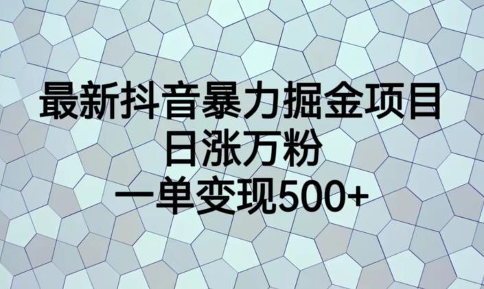 最新抖音暴力掘金项目，日涨万粉，一单变现500+【揭秘】-一起网赚吧