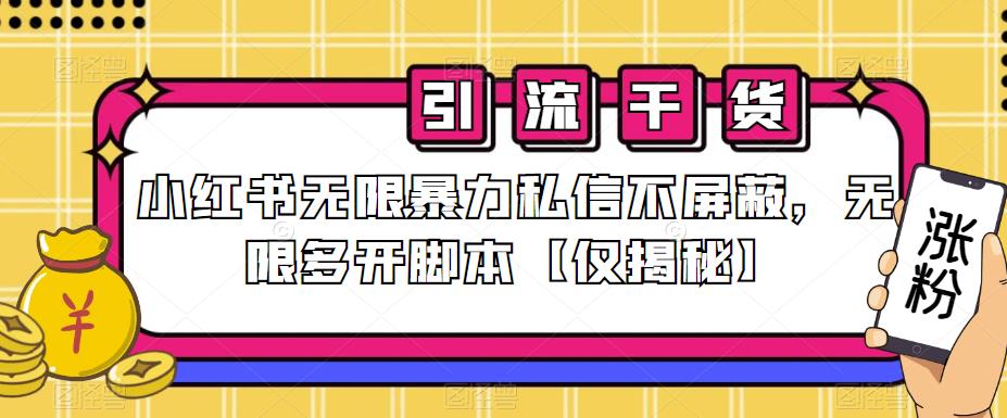 小红书无限暴力私信不屏蔽，无限多开脚本【仅揭秘】-一起网赚吧